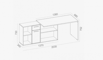 Стол письменный Лайт 03.245 в Советском - sovetskij.mebel-e96.ru