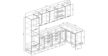 Угловой кухонный гарнитур Крафт 3200*1400 мм Sanvut в Советском - sovetskij.mebel-e96.ru