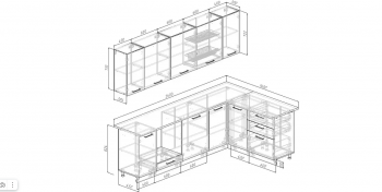 Угловой кухонный гарнитур Крафт 2600х1600 мм Sanvut в Советском - sovetskij.mebel-e96.ru