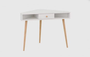 Стол письменный угловой, арт.6-01104, белый(ГК) в Советском - sovetskij.mebel-e96.ru