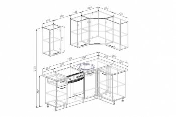 Кухонный гарнитур угловой Крафт 2000х1200 в Советском - sovetskij.mebel-e96.ru