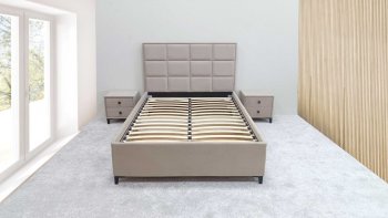Кровать с подъемным механизмом Мега беж (Лин) в Советском - sovetskij.mebel-e96.ru