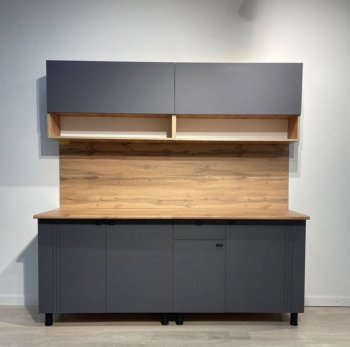 Кухонный гарнитур Монако 2000 мм графит (СВ) в Советском - sovetskij.mebel-e96.ru