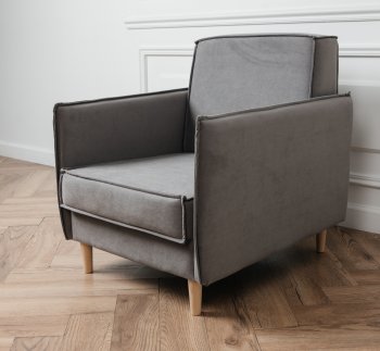 Кресло 831 Серый, велюр (Brendoss) в Советском - sovetskij.mebel-e96.ru