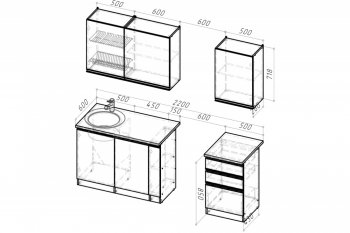 Кухонный гарнитур Адажио стандарт 1600 мм (Герда) в Советском - sovetskij.mebel-e96.ru