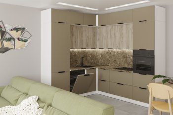 Кухонный гарнитур Альба гранд прайм 2200х2500 мм (Герда) в Советском - sovetskij.mebel-e96.ru