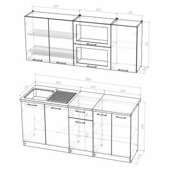 Кухонный гарнитур Алина макси 1800 мм (Герда) в Советском - sovetskij.mebel-e96.ru