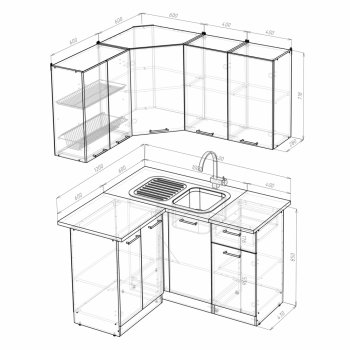 Кухонный гарнитур Алина прайм 1200х1400 мм (Герда) в Советском - sovetskij.mebel-e96.ru