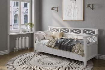 Кровать из массива Амелия белый античный (БМ) в Советском - sovetskij.mebel-e96.ru