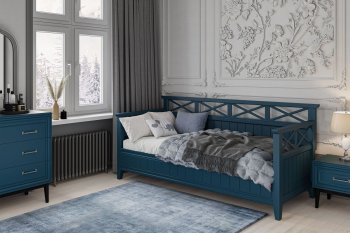 Кровать из массива Амелия сапфир без ящиков (БМ) в Советском - sovetskij.mebel-e96.ru