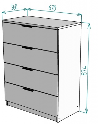 Комод Anna K216 874х670х360 в Советском - sovetskij.mebel-e96.ru