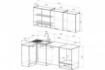 Кухонный гарнитур Антика прайм 1100х2000 мм  (Герда) в Советском - sovetskij.mebel-e96.ru