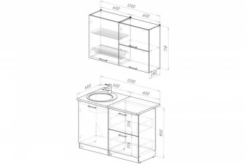 Кухонный гарнитур Антика лайт 1200 мм (Герда) в Советском - sovetskij.mebel-e96.ru