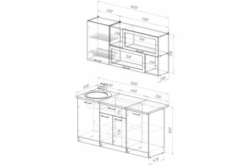 Кухонный гарнитур Антика стандарт 1600 мм (Герда) в Советском - sovetskij.mebel-e96.ru