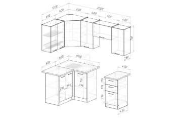 Кухонный гарнитур Асая оптима 5 1200х2000 мм (Герда) в Советском - sovetskij.mebel-e96.ru