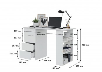 Письменный стол Асти-3 (Гор) в Советском - sovetskij.mebel-e96.ru