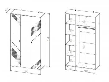 Шкаф 1200 мм трехстворчатый Байкал (СВ) в Советском - sovetskij.mebel-e96.ru