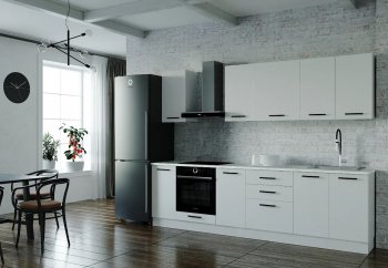 Кухонный гарнитур Белый глянец 2800 МДФ (Санвут) в Советском - sovetskij.mebel-e96.ru