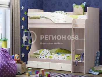 Двухъярусная кровать Бемби МДФ (Регион) в Советском - sovetskij.mebel-e96.ru