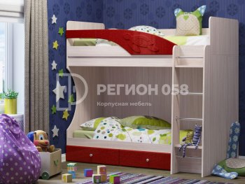 Двухъярусная кровать Бемби МДФ (Регион) в Советском - sovetskij.mebel-e96.ru