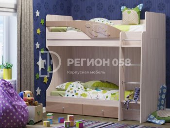 Двухъярусная кровать Бемби МДФ (Регион) в Советском - sovetskij.mebel-e96.ru