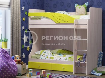 Двухъярусная кровать Бемби МДФ (Регион) в Советском - sovetskij.mebel-e96.ru