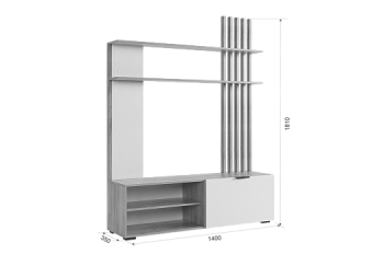 Стенка Бери К1 белое дерево (Мебельсон) в Советском - sovetskij.mebel-e96.ru