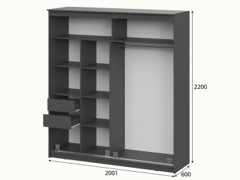 Шкаф-купе №25 2000 мм Блэк ЛАЙТ графит (СВ) в Советском - sovetskij.mebel-e96.ru