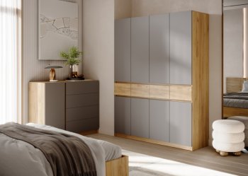 Спальный гарнитур Бостон Лайт серый (Стиль) в Советском - sovetskij.mebel-e96.ru