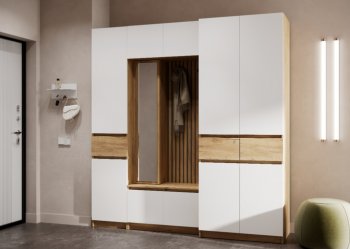 Прихожая Бостон Лайт комп.2 белый (Стиль) в Советском - sovetskij.mebel-e96.ru