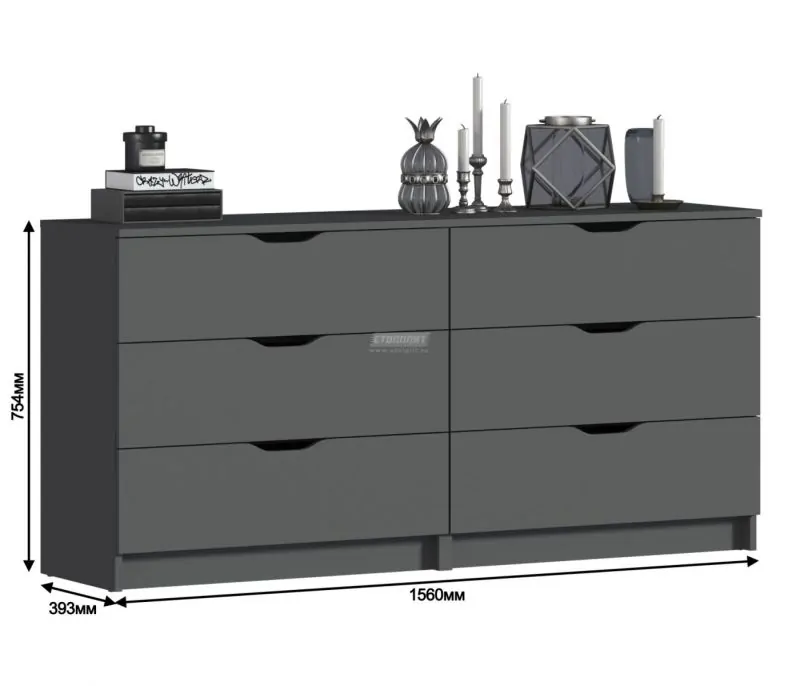 Комод Бруклин СБ-3252/1 (Диамант серый) (СП) в Советском - sovetskij.mebel-e96.ru