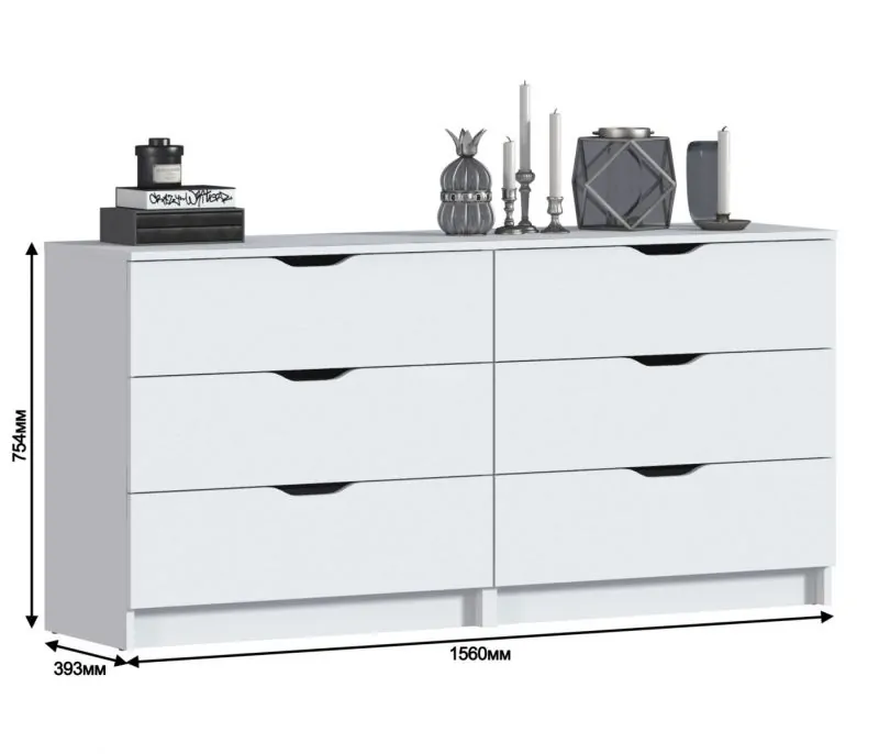 Комод Бруклин СБ-3252/1 (Белый) (СП) в Советском - sovetskij.mebel-e96.ru