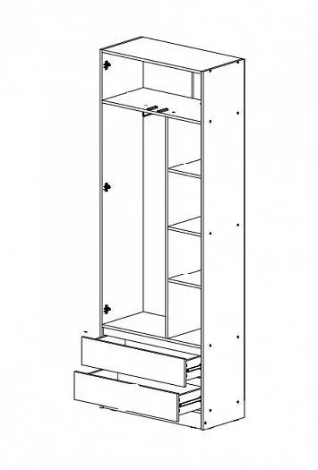 Шкаф 800 мм Челси Color (Миф) в Советском - sovetskij.mebel-e96.ru