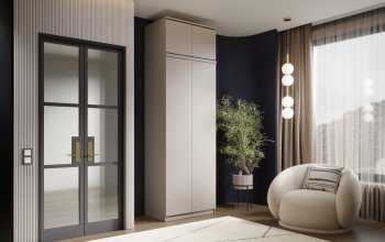 Шкаф 800 мм Челси двустворчатый с антресолью Кашемир (Миф) в Советском - sovetskij.mebel-e96.ru