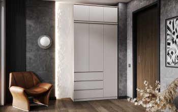 Шкаф 1200 мм Челси с антресолью Кашемир (Миф) в Советском - sovetskij.mebel-e96.ru