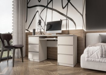 Письменный стол Челси 6 ящиков кашемир (Миф) в Советском - sovetskij.mebel-e96.ru