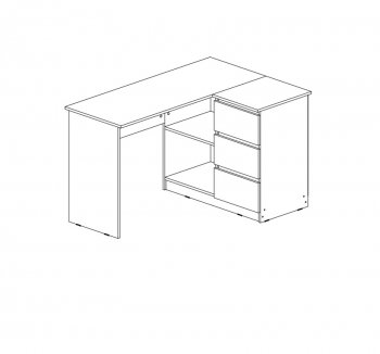 Письменный стол угловой + Стеллаж Челси кашемир (Миф) в Советском - sovetskij.mebel-e96.ru