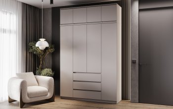 Шкаф 1600 мм Челси с антресолью Кашемир (Миф) в Советском - sovetskij.mebel-e96.ru