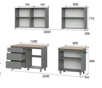 Кухонный гарнитур Денвер 2000 мм (СВ) в Советском - sovetskij.mebel-e96.ru