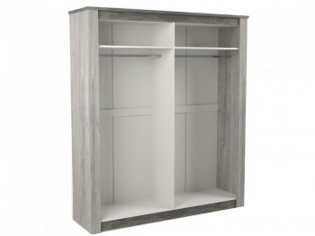 Шкаф 1900 мм 4-х дверный Денвер Риббек серый (СБК) в Советском - sovetskij.mebel-e96.ru