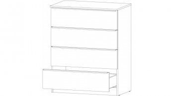 Комод Элегант 4 ящика Белый (Лин) в Советском - sovetskij.mebel-e96.ru