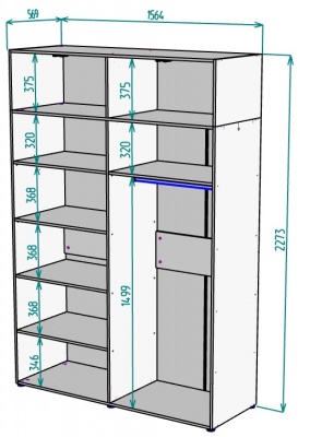 Шкаф 1564 мм Erik H318 + Антресоль HA4 (Графит) в Советском - sovetskij.mebel-e96.ru