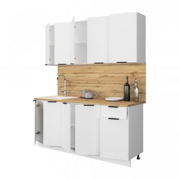 КУхонный гарнитур Эстетик 1800 мм белый (Сурская) в Советском - sovetskij.mebel-e96.ru