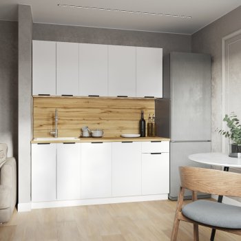 КУхонный гарнитур Эстетик 1800 мм белый (Сурская) в Советском - sovetskij.mebel-e96.ru