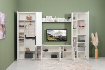 Стенка Эйр модульная, белый (Моби) в Советском - sovetskij.mebel-e96.ru