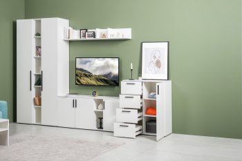Стенка Эйр модульная, белый (Моби) в Советском - sovetskij.mebel-e96.ru