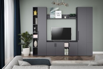 Шкаф торцевой Эйр 16.323 графит (Моби) в Советском - sovetskij.mebel-e96.ru