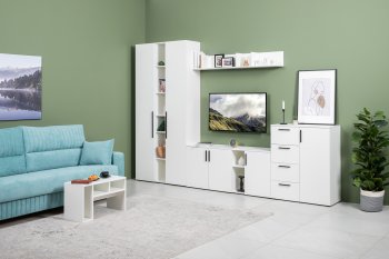 Стенка Эйр модульная, белый (Моби) в Советском - sovetskij.mebel-e96.ru