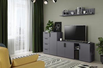Стенка Эйр модульная, графит (Моби) в Советском - sovetskij.mebel-e96.ru