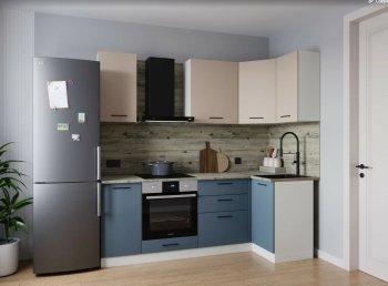 Угловой кухонный гарнитур Фьюжн 2200*1000 мм (Sanvut) в Советском - sovetskij.mebel-e96.ru